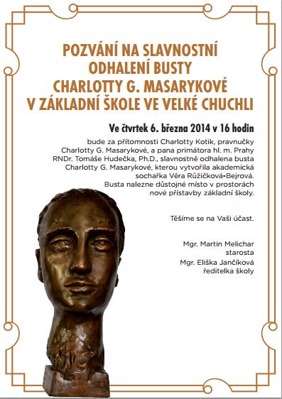 Odhalení busty Charlotty Masarykové - pozvánka